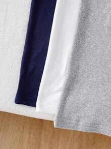 3件套男童时尚纯色内衣套装，足球图案元素打底裤 - 彩色 - 查看 6