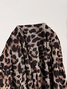 Attitoon 休闲复古朋克 Y2K 百搭派对、音乐节、哥特风、西部风豹纹网纱蕾丝拼接蝴蝶结荷叶边迷你连衣裙，适合夏季外出穿着。 - 彩色 - 查看 7