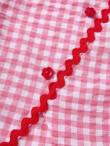 SHEIN ChillGRL 2pcs/Set Tween Girls Loose Casual Chic Backless Contrast Color Top & Wide Leg Pants Set, Suitable For Daily, Commute, Leisure, Vacation, Gathering, Street Style, Spring/Summer - Pink - View 6