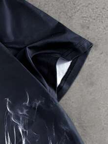 Manfinity VCAY Áo thun nam casual thể thao đường phố, họa tiết in hình - màu đen - Xem 5