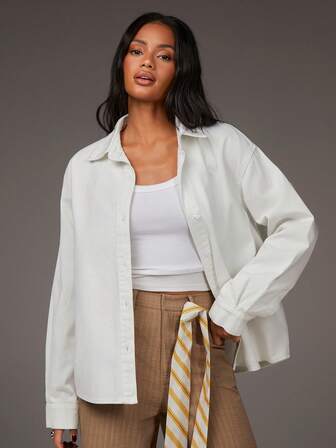 Athîral 女士休闲度假开襟长袖衬衫