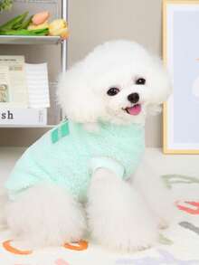 PETSIN Autumn/Winter Plush Velvet Pet Vest & Hoodie – Soft Warm Sweater With Traction Buckle For Dogs, Cats & Small Animals, Indoor/Outdoor Wear - Multicolor - View 8