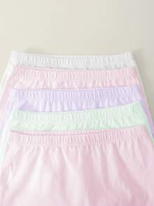 Young Girls Panties-5 Pack Cute Cartoon Elephant Bunny Heart Print Pastel Pink White Mint Lavender Boxer Style Comfortable Gentle On Skin Everyday Home Travel School Four Seasons 2026 Holiday Playtime Gift Perfect Essential