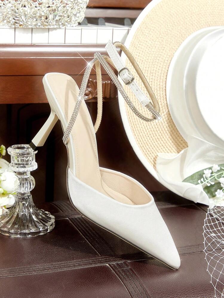 CUCCOO HITCHD Women's Fashionable Elegant Party Rhinestone Decorated Pumps