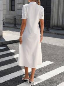 Pariaura Women's Simple Commuter Elegant Embroidered Dress - White - View 2