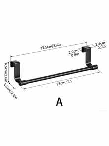 Stainless Steel Towel Rack Multi-Purpose Single Door Bathroom Kitchen Cabinet Towel Rag Rack Shelf Hanger Punch-Free Rag Hanger - Black - View 11