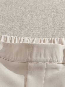 Franclia 2 buc/set contrastant culori top și pantaloni scurți casual două piese set femei mânecă scurtă seturi pantaloni scurți femei pantaloni scurți și cămașă set femei vară 2 piese seturi bej două piese set - Multicolor - Vizualizare 3