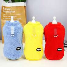 PETSIN Autumn/Winter Plush Velvet Pet Vest & Hoodie – Soft Warm Sweater With Traction Buckle For Dogs, Cats & Small Animals, Indoor/Outdoor Wear - Multicolor - View 13
