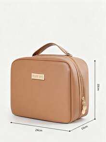 SHEIN 优雅的旅行化妆品收纳包 - 宽敞的 PU 皮革包，配有可拆卸的刷子架、透明隔层和安全拉链 - 風格 - 查看 19