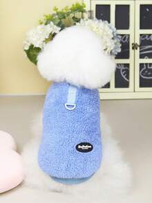 PETSIN Autumn/Winter Plush Velvet Pet Vest & Hoodie – Soft Warm Sweater With Traction Buckle For Dogs, Cats & Small Animals, Indoor/Outdoor Wear - Multicolor - View 5