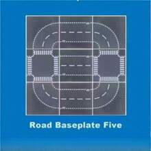 一套迷你尺寸塑料创意积木城市建筑场景T型路口底座多色拼装玩具，适合成人收藏家、家庭办公室展示、DIY模型套件建筑套装，创意乐趣减压拼装项目 - 灰色 - 查看 10
