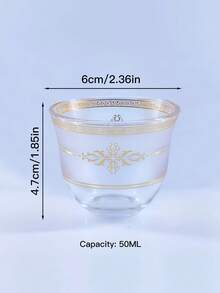 Cirelle Traditional Arabic Coffee Cups (Finjan) Set Of 2 - Hand-Painted Pattern For Turkish Coffee & Serving With Dallah - Multicolor - View 3