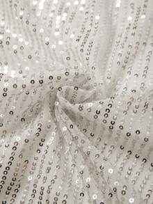 GlowEve CURVE Maglietta a maniche lunghe con scollo a goccia con paillettes, per donne taglie forti - Bianco - Visualizzare 4