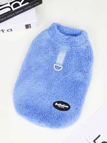 PETSIN Autumn/Winter Plush Velvet Pet Vest & Hoodie – Soft Warm Sweater With Traction Buckle For Dogs, Cats & Small Animals, Indoor/Outdoor Wear - Multicolor - View 12