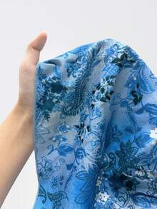 SHEIN Tall Women's Casual Vacation Daily Versatile Retro Paisley Digital Print Backless Tie Strap Bow Neck Dress, Spring/Summer - Multicolor - View 8