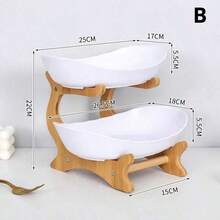 Multi-Layer Bamboo Fruit & Snack Tray, Creative Fruit Basket Holder For Home Christmas Gift - Multicolor - View 9