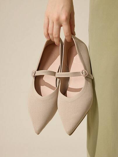 CUCCOO BASICS Zapatos de punta almendrada cómodos y transpirables para uso casual y versátil, tipo Mary Jane para mujeres