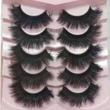 HBZGTLAD 5 Pairs Russian Strip Lashes Natural Looking Soft & Fluffy Mink Lashes 3D False Eyelashes Russian Volume Eyelashes Fake Eyelashes Dramatic Messy Mink Lashes Wispy Long Foxy Eye Lifting Look Eyelash Extension Kit Full Eyelash Strip To Lengthen And Volumize The Outer Corner Of Your Eye Beauty Makeup