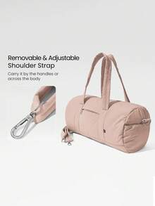 GLOWMODE 16升超大容量双肩带拉链旅行包，适合日常休闲秋冬季使用 - 藕桃色 - 查看 5