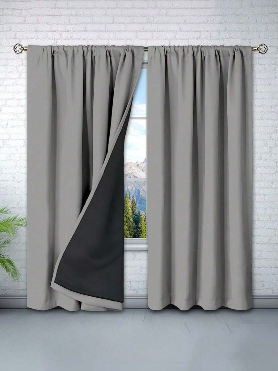 单片遮光隔热窗帘 - 99% 防紫外线涤纶面料，杆袋式悬挂，不可漂白平织，卧室艺术主题，涂层遮光隔热，降噪 - 卧室、农舍风格、深度睡眠的理想之选