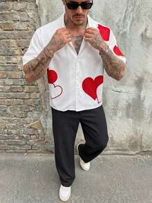 GENTILAND Men's Casual Woven Pocket Letter Embroidered Loose Short Sleeve Shirt Daily Essential Wardrobe Staple Basic Style All-Match Style Go-To Piece Mix-And-Match Item Casual Versatile Style Premium Textured Fabric - White - View 4