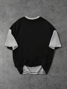 Áo thun ngắn tay cổ tròn phối màu thời trang, mùa hè, PAVTROS, Y2K, Mardi Gras, thời trang đường phố, cổ điển, kỳ nghỉ, "Tôi yêu bạn trai tôi", Ngày Valentine, Áo thun phối màu nhiều màu sắc - Nhiều màu - Xem 2