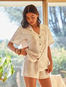 Lullawish Bộ đồ ngủ nữ họa tiết sọc Bohemian - Nhiều màu - Xem 3