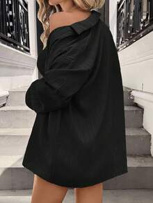 SHEIN LUNE 3pcs Women Casual Vacation Cardigan, Tube Top And Shorts Set - Black - View 2