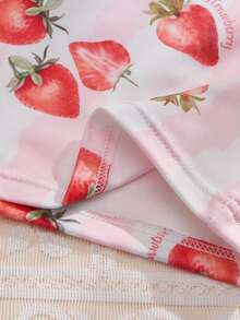 Eraneu 1pc Girl's Strawberry Striped Pink Series Panty - Multicolor - View 5