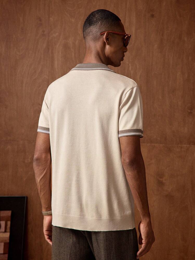Men's Casual Colorblock Short Sleeve T-Shirt, Summer Men's Knit Shirt Manfinity Bruno Mars Men Casual Jackpot Polo Shirts For Men Collar Sumwon Men Knitted Polo