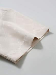 Manfinity Mode 男士休闲菱形印花短袖衬衫 - 卡其色 - 查看 6