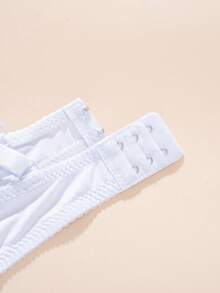 1pc Sexy Lace Simple Gather & Lift Wireless Bra For Small Bust - White - View 6