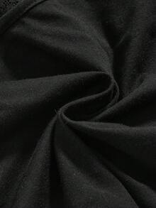 ROMWE J-Fashion Y2K蕾丝拼接性感吊带背心 - 黑色 - 查看 4