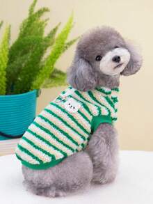 PETSIN Chaleco y sudadera con capucha de terciopelo suave y cálido para mascotas en otoño/invierno - Suéter con hebilla de tracción para perros, gatos y animales pequeños, para usar en interiores y exteriores - Multicolor - Ver 4