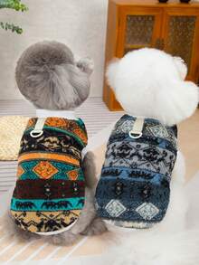 PETSIN Autumn/Winter Plush Velvet Pet Vest & Hoodie – Soft Warm Sweater With Traction Buckle For Dogs, Cats & Small Animals, Indoor/Outdoor Wear - Multicolor - View 3