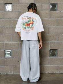 PAVTROS Áo thun nam tay ngắn in họa tiết, dáng rộng, cổ tròn, vai rớt, kiểu dáng thường ngày; Áo thun nam crop top họa tiết mùa hè, áo thun phong cách đường phố Los Angeles; Áo thun nam oversized in họa tiết; Áo sơ mi nam đẹp. - trắng - Xem 4