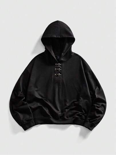 Street Life Sweat-shirt-shirt décontracté pour hommes de couleur unie avec boucle avion