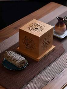 Cirelle Ritual Incense Set - Holy Flame Holder With Sandalwood Storage, For Space Cleansing, Meditation Decor & Meaningful Gift, Incense Burner - Brown - View 8