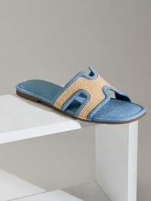 SHUZIA Women's Fashionable Versatile Cut-Out Flat Sandals Valentine's Day - Baby Blue - View 7