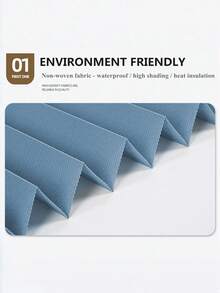 1 Pack Fits Most Windows Cordless Pleated Fabric Temporary Solid Color Window Blinds For Home Office Bedroom Kitchen Bathroom Easy Install Privacy Light Control - Blue - View 5