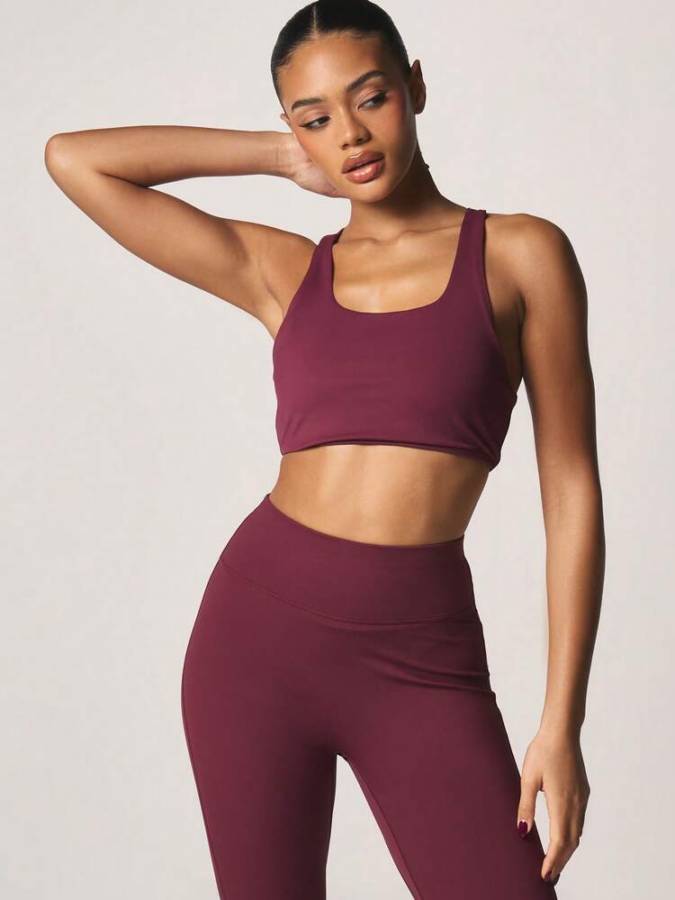 MISSGUIDED Sujetador deportivo de alta sujeción con diseño de espalda de tirantes y doble capa para entrenamiento y ejercicios físicos