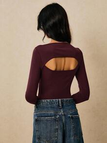 Poéselle 女士纯色金属环连体衣 - 紫紅色 - 查看 4