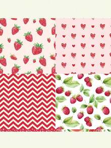 1Pack 24 Sheets 6"X6" Lemonade Summer Scrapbook Paper, DIY Craft Background Paper Back To School - Red. - View 3