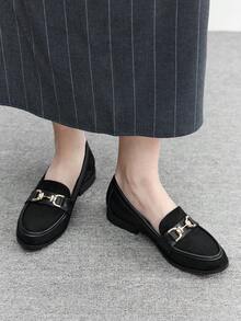 CUCCOO BIZCHIC 女士手工系带平底乐福鞋 - 黑色 - 查看 3