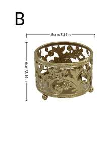 Cirelle Ornate Metal Candle Holder - Openwork Design Candle Cup, Rustic Romantic Decoration For Dining Table & Fireplace - Multicolor - View 6