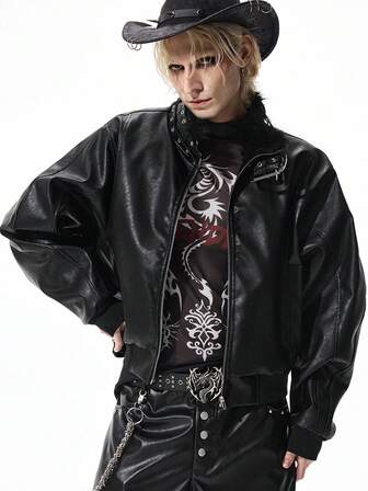 Street Life Giacca da uomo alla moda dallo stile di strada, con collo alto e dettagli di bottoni, adatta per l'autunno