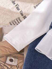 Elladie kids Young Girls Fashion Cute Little Heart Pattern Sleeveless Vest Camisole With White Long Sleeve Round Neck Top And Casual Denim Pants Jeans Set Kids Long Sleeve Sets Childrens Jeans Set 2 Piece Denim Sets Girl Clothes Set Little Girl Denim Set Daddy's Valentine Kids Jeans Set Childrens Denim Outfit - White - View 8