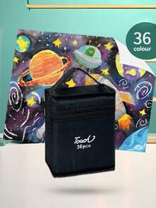 12/24/30/36/40/48/60/80/100/120/168件套专业美术套装，双头油性水彩笔，色彩鲜艳，适用于艺术学生、成人绘画课、DIY工艺品、画布素描、创意项目，是送给艺术家、节日和生日庆祝的最佳礼物。 - 彩色 - 查看 14