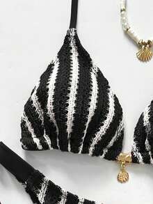 Swim Chiccia Bộ đồ bơi nữ kẻ sọc đi biển, áo khoác ngoài và quần bơi, bộ đồ bơi nữ, bộ đồ đi biển cho nữ, đồ bơi hai mảnh. - Nhiều màu - Xem 9