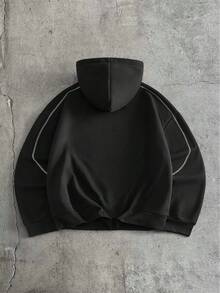 AXEPEAK 男士时尚简约撞色缝线连帽衫，百搭